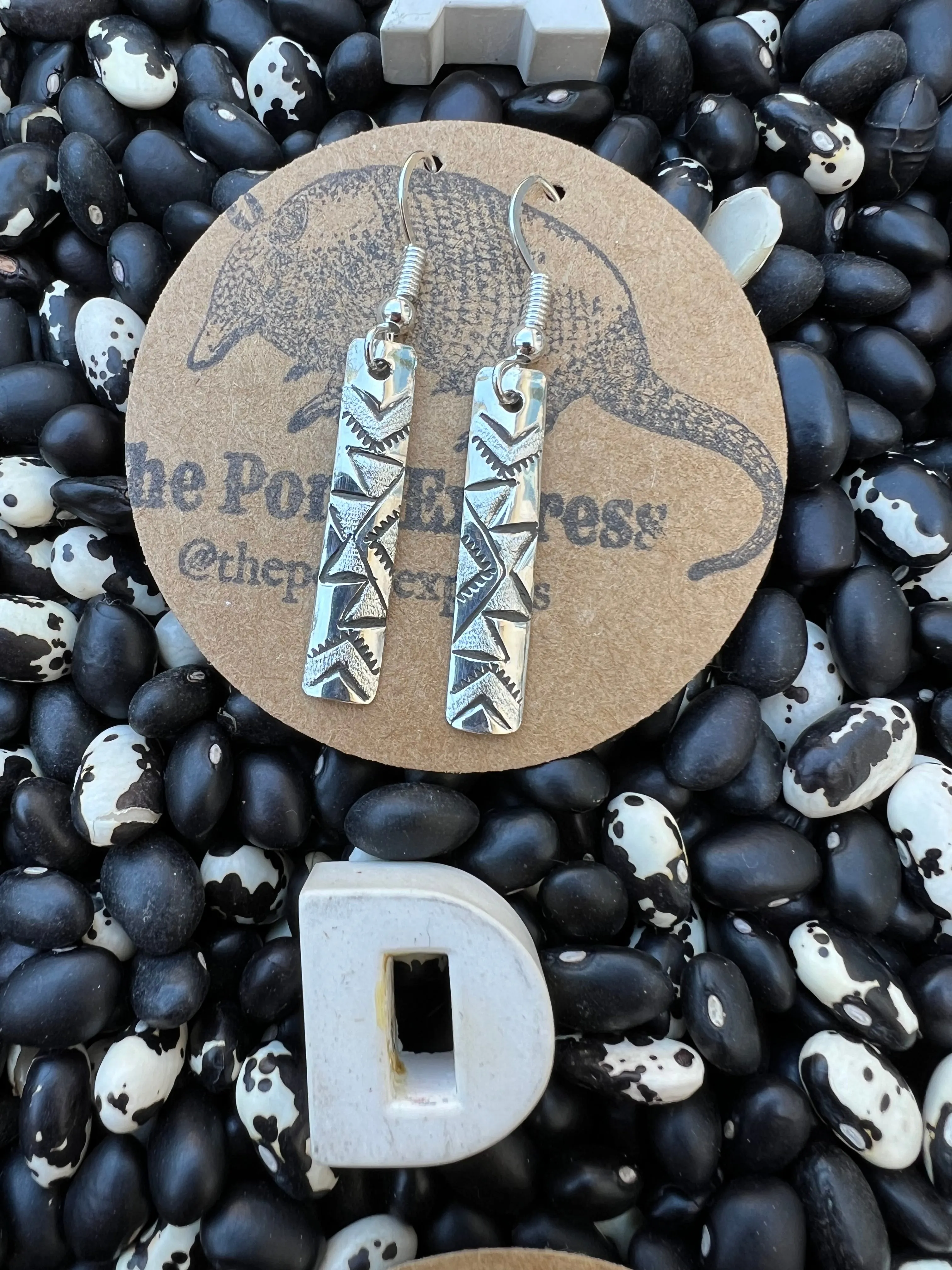 1” Skinny Stamped Earrings