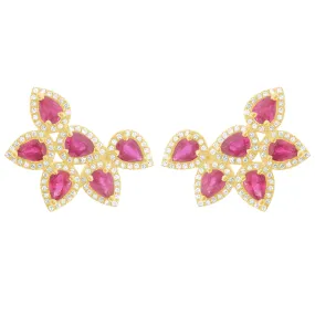 14K GOLD DIAMOND RUBY ANITA EARRINGS