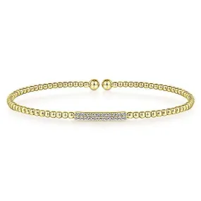 14K Yellow Gold Diamond Cuff Bracelet