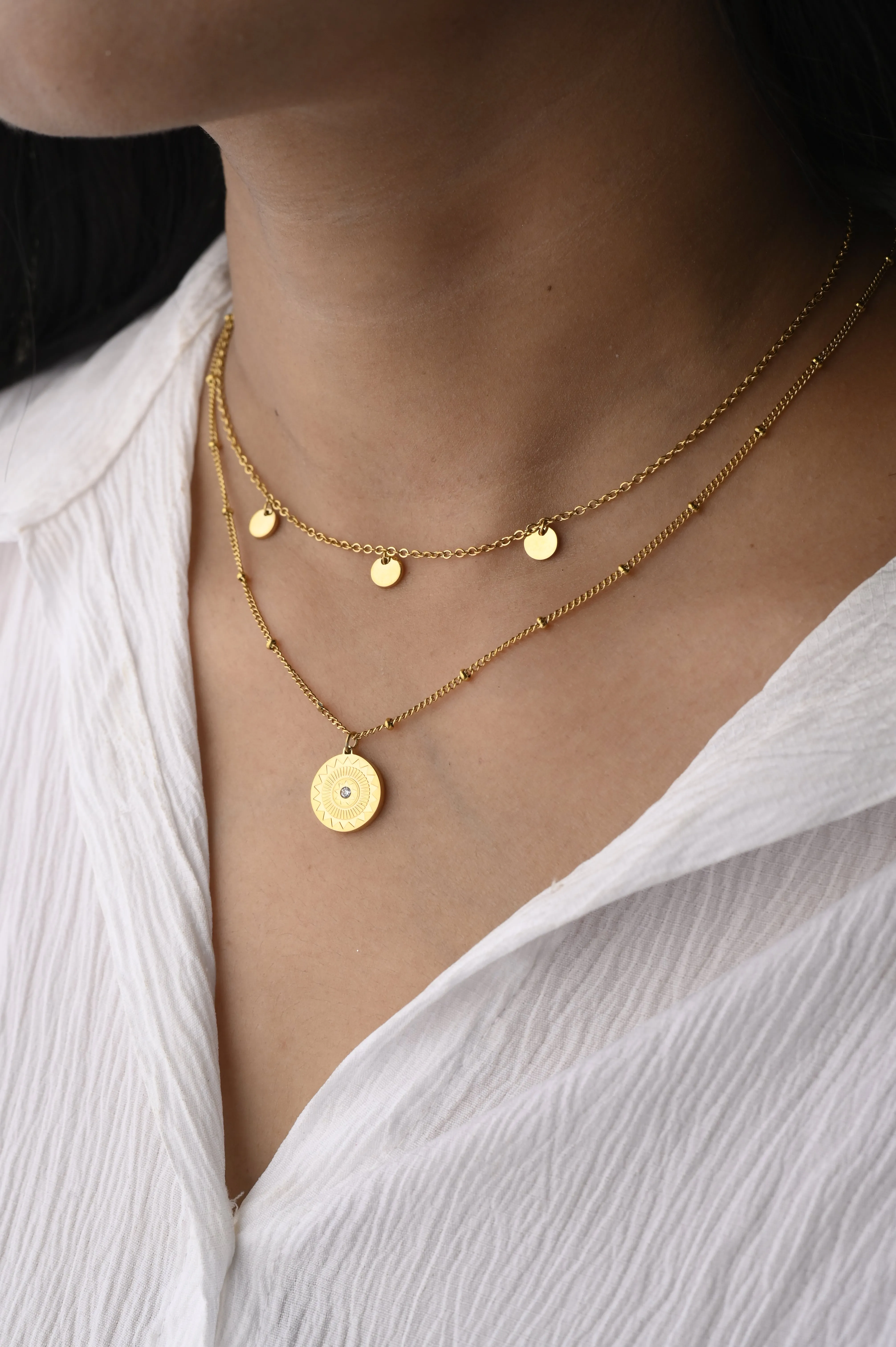 18K Gold-Filled Satellite Chain Necklace For Women
