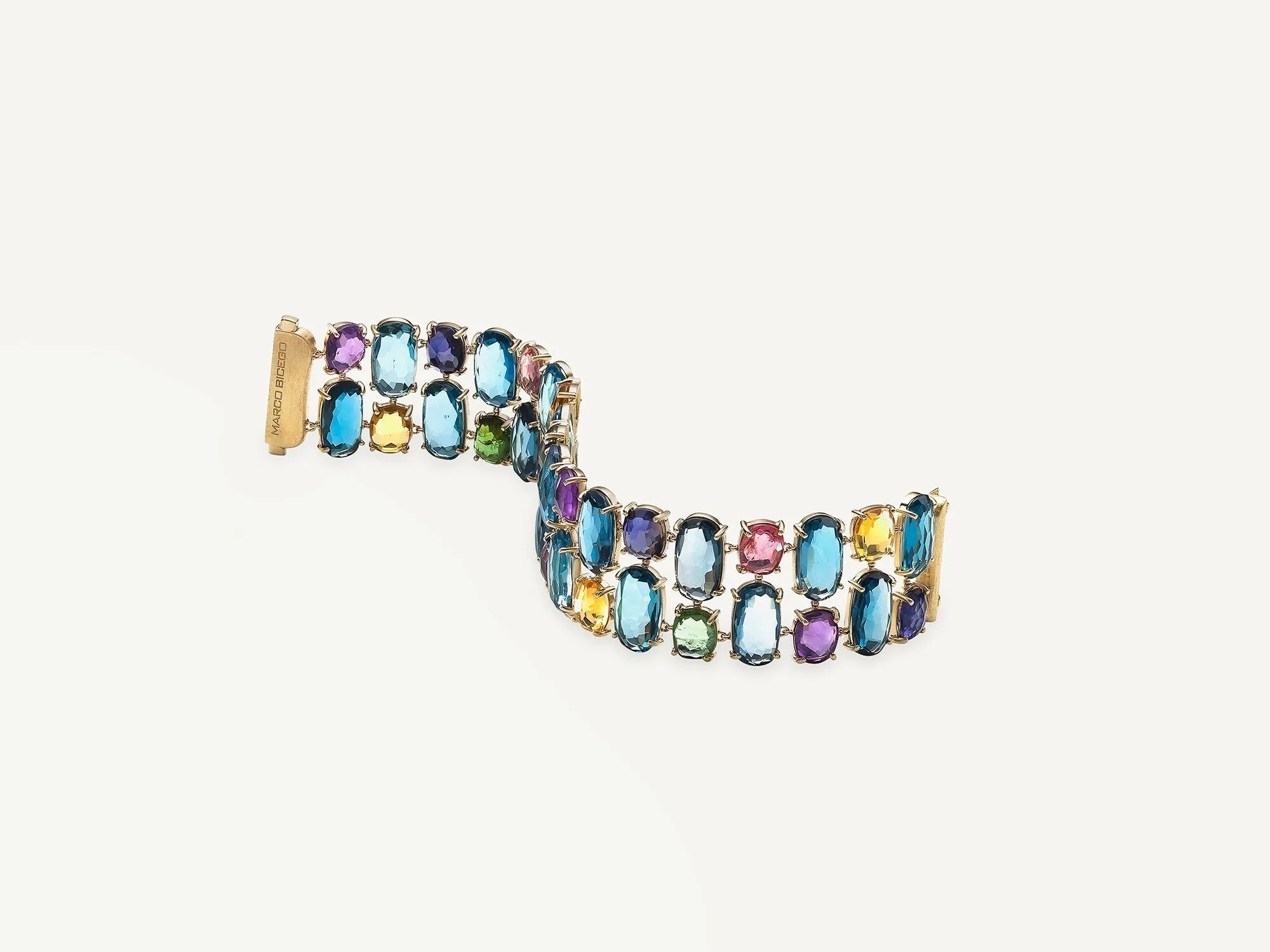 18K Yellow Gold Statement Gemstone Bracelet