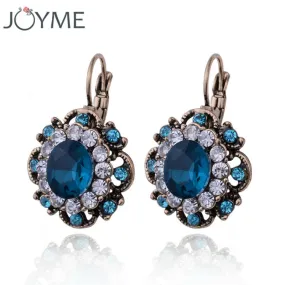 2017 New Women Crystal Drop Earring 5 Colors Retro Vintage Earring Rhinestone Dangle Earing E312JM