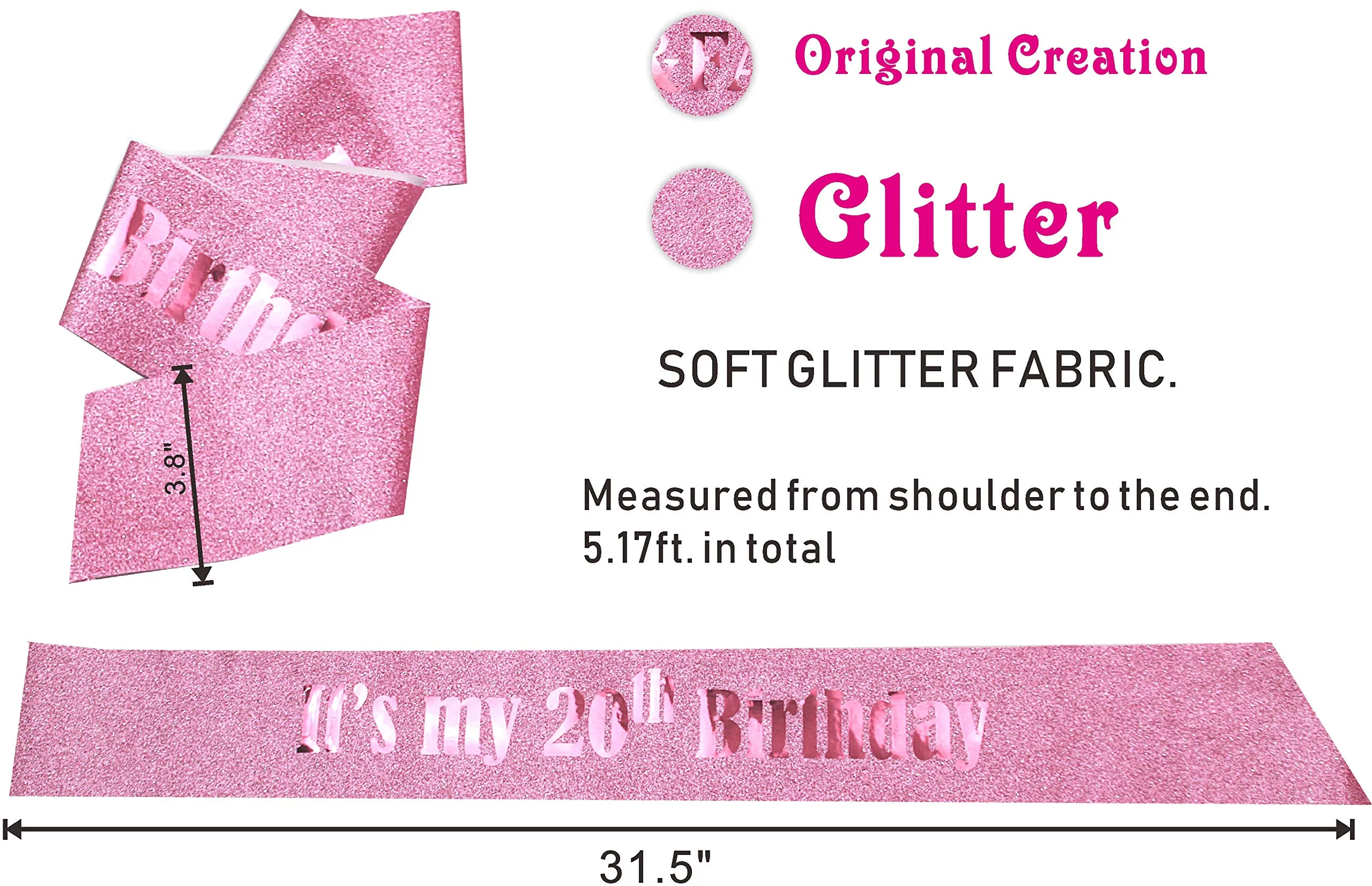 20th Birthday Gifts for Girls, 20th Birthday Tiara and Sash, 20th Birthday Decorations