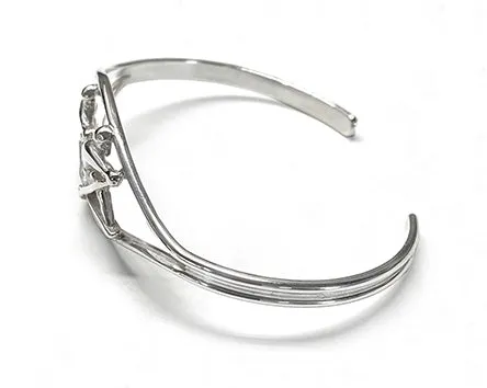 3D Side View Rowing Double Sculls in Thin Split Cuff Bracelet