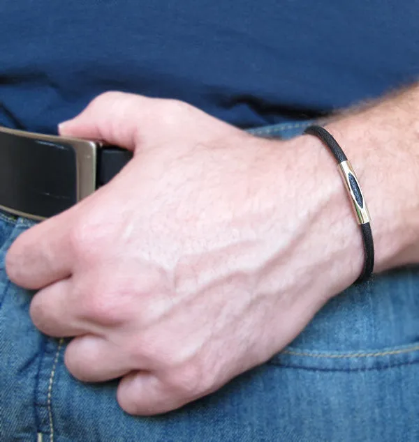 Adjustable Black / Brown Mens Bracelet