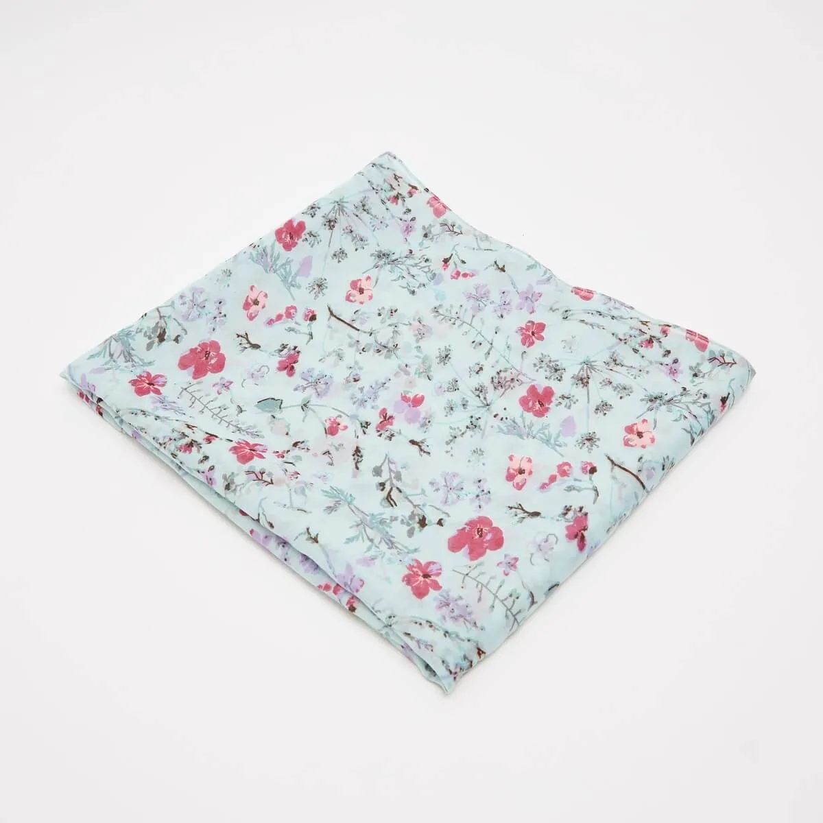 All Over Floral Print Scarf - Green