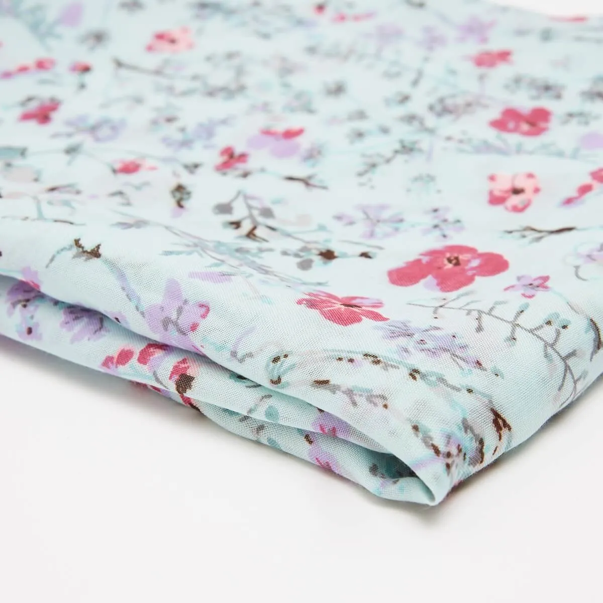 All Over Floral Print Scarf - Green