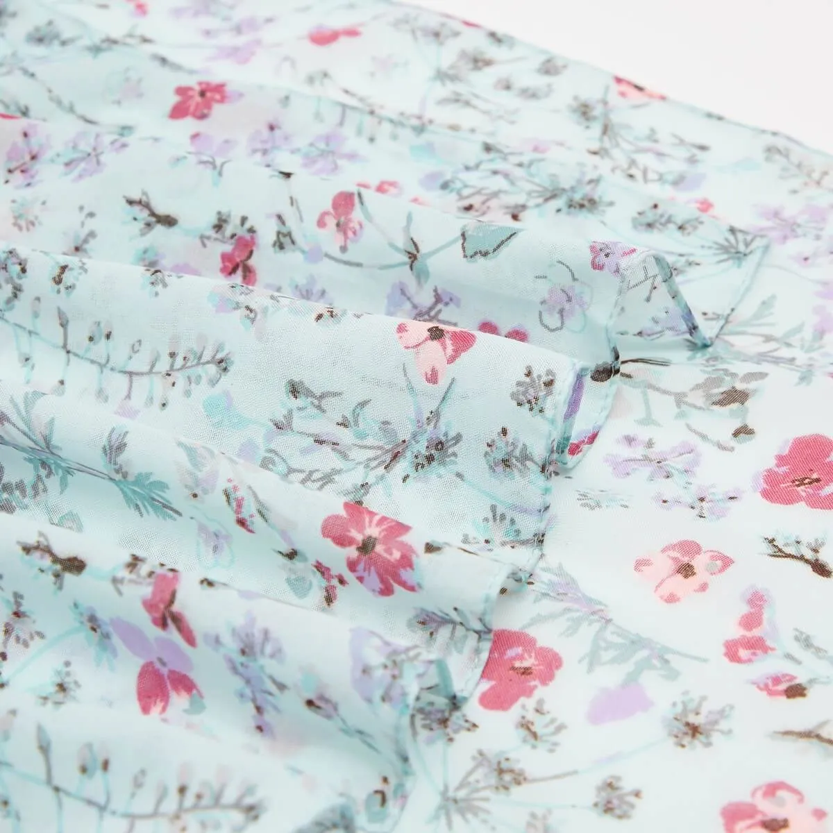 All Over Floral Print Scarf - Green