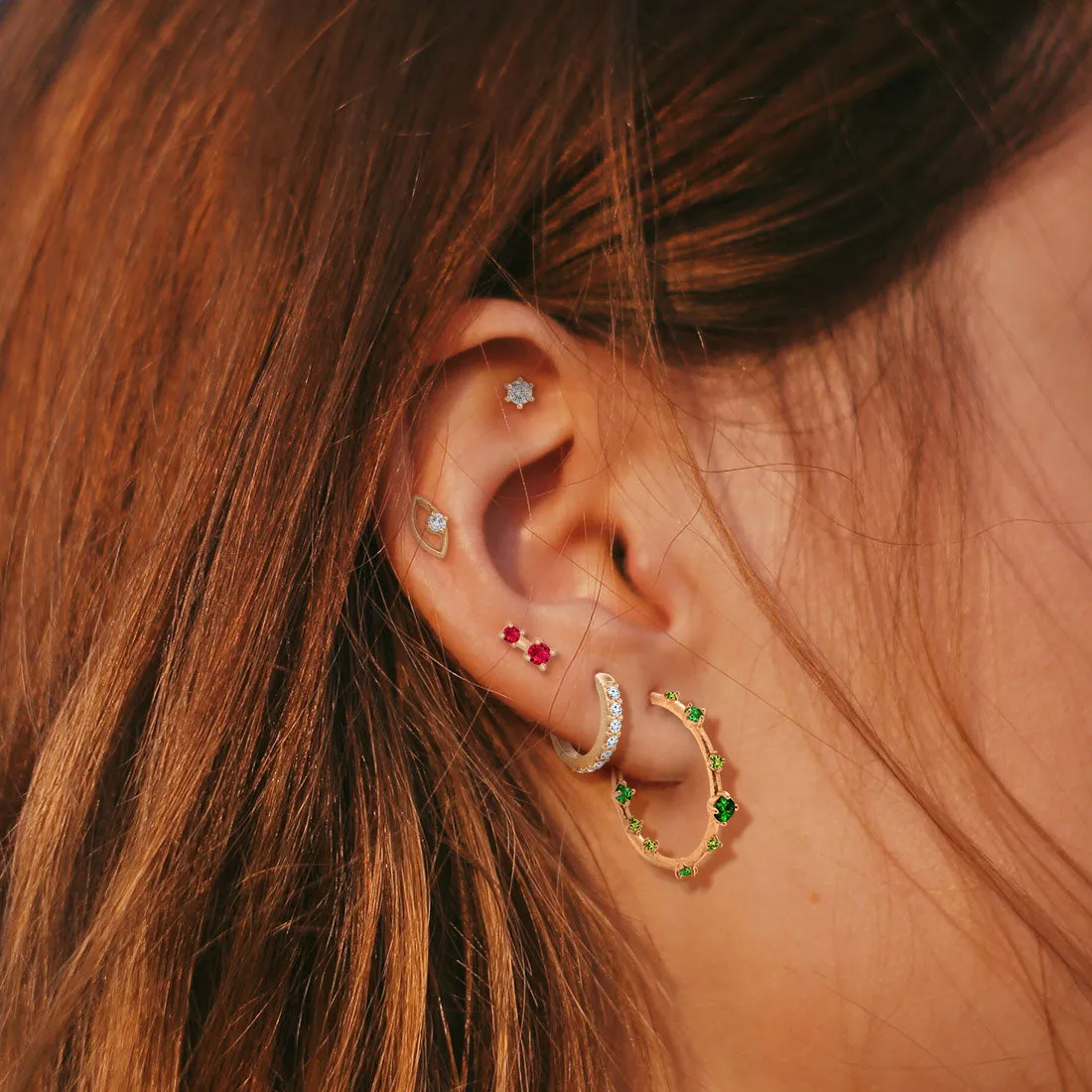 Alula Earrings, Red Ruby