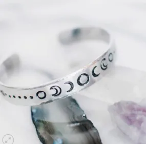 Aluminum Moon Phases Cuff Bracelet