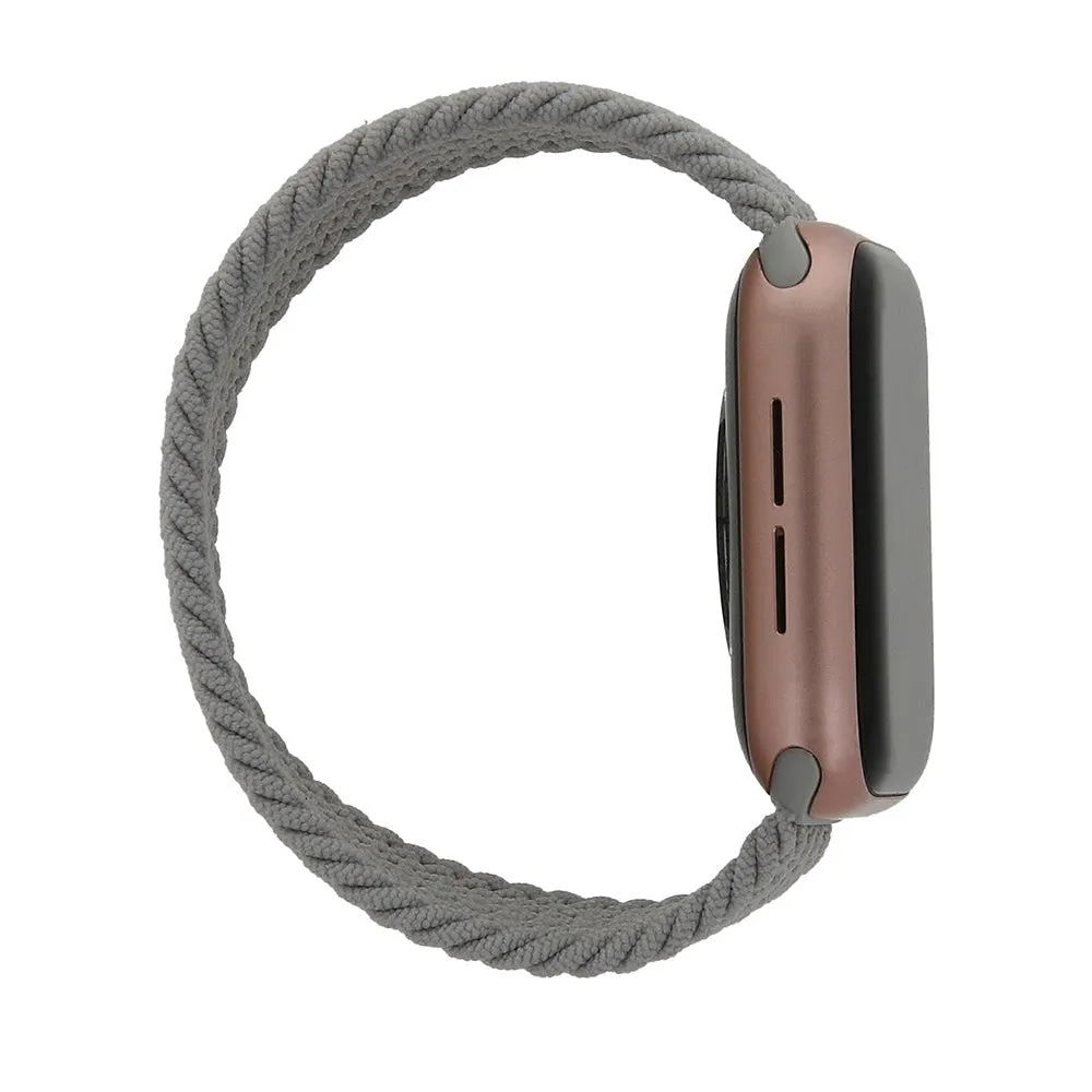 Apple Watch (38/40/SE/41/42mm) Elastisk Stof Rem - Str. L - Grå