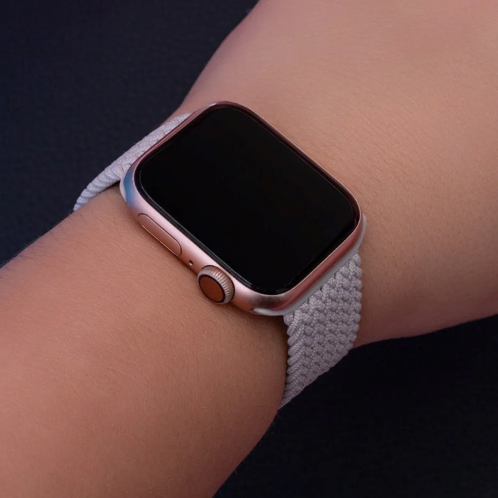 Apple Watch (38/40/SE/41/42mm) Elastisk Stof Rem - Str. L - Grå