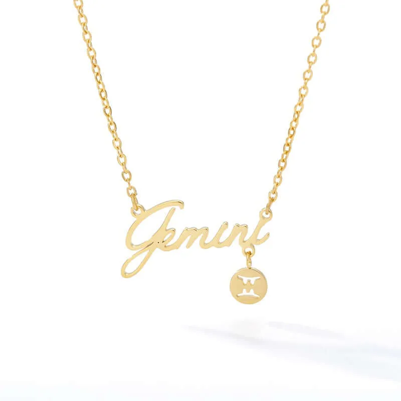 Astrology Constellation Sign Pendant Necklace for Women