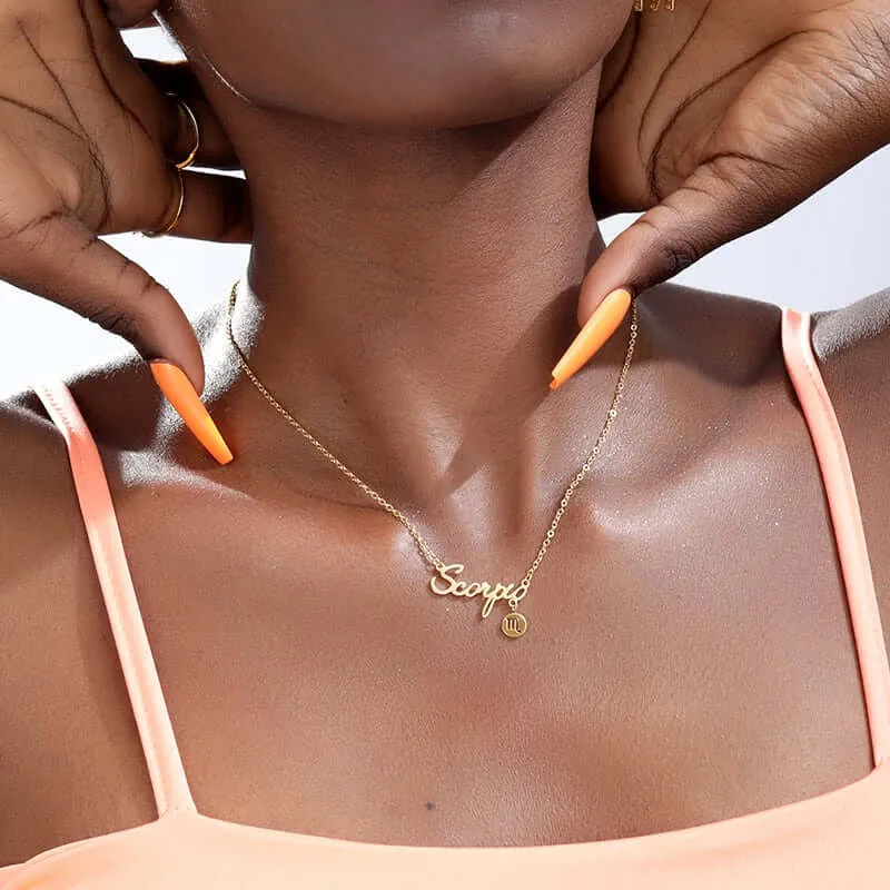 Astrology Constellation Sign Pendant Necklace for Women