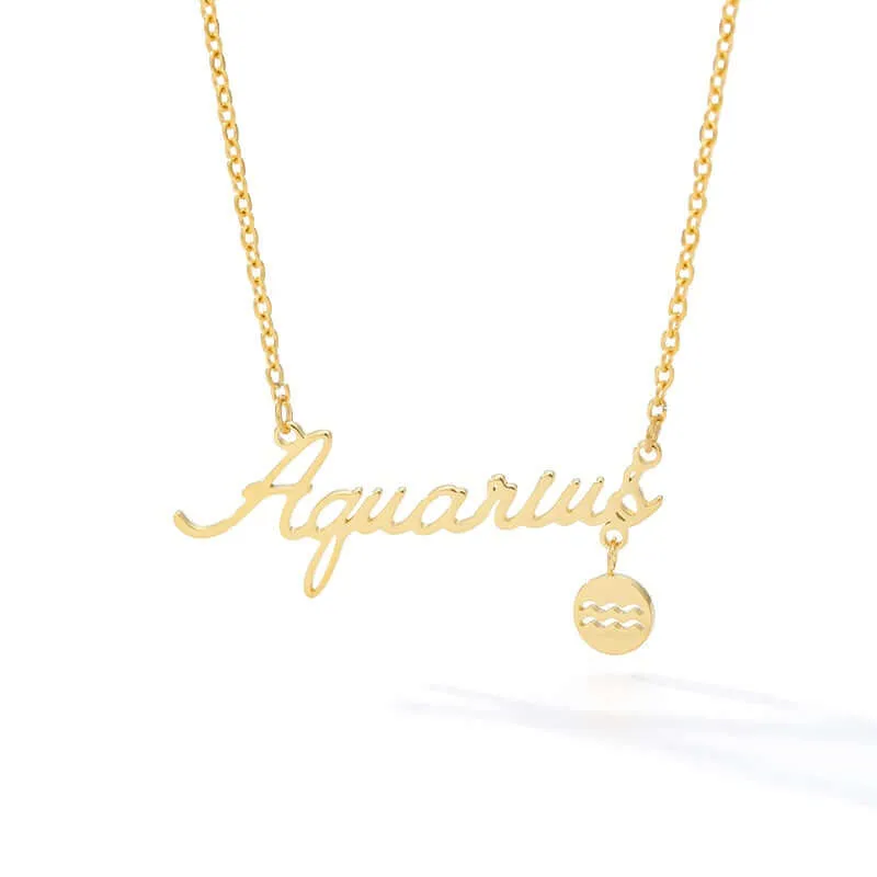 Astrology Constellation Sign Pendant Necklace for Women