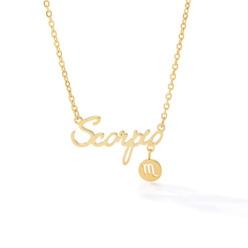Astrology Constellation Sign Pendant Necklace for Women