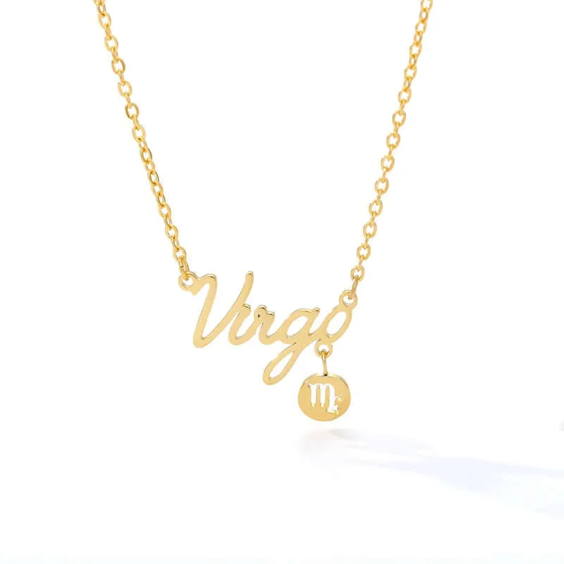 Astrology Constellation Sign Pendant Necklace for Women