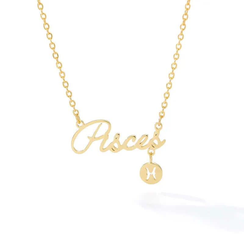 Astrology Constellation Sign Pendant Necklace for Women