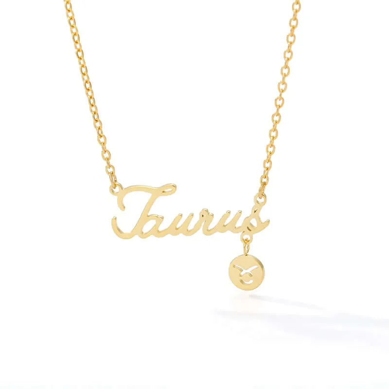 Astrology Constellation Sign Pendant Necklace for Women