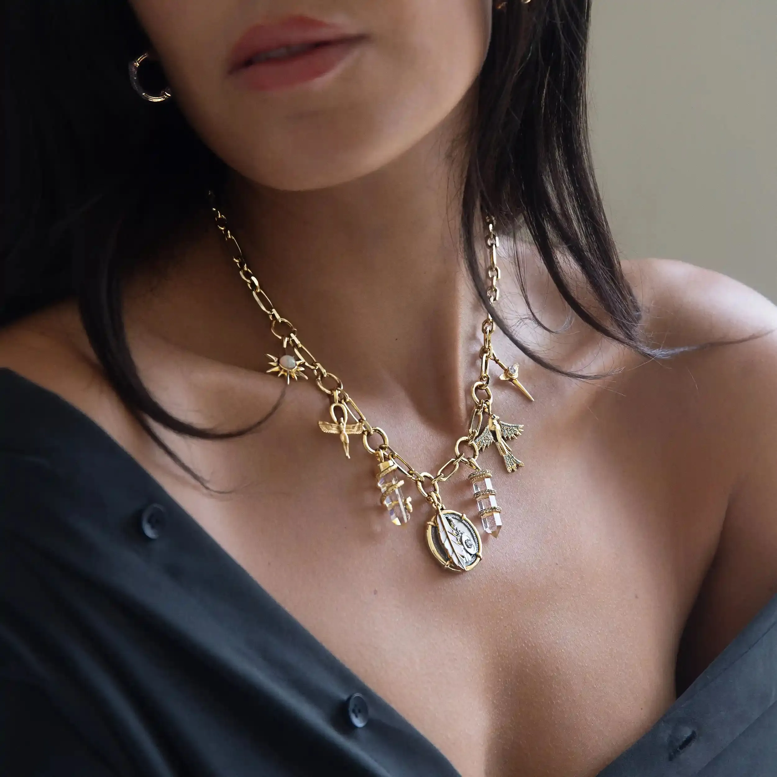 Athena Statement Charm Necklace