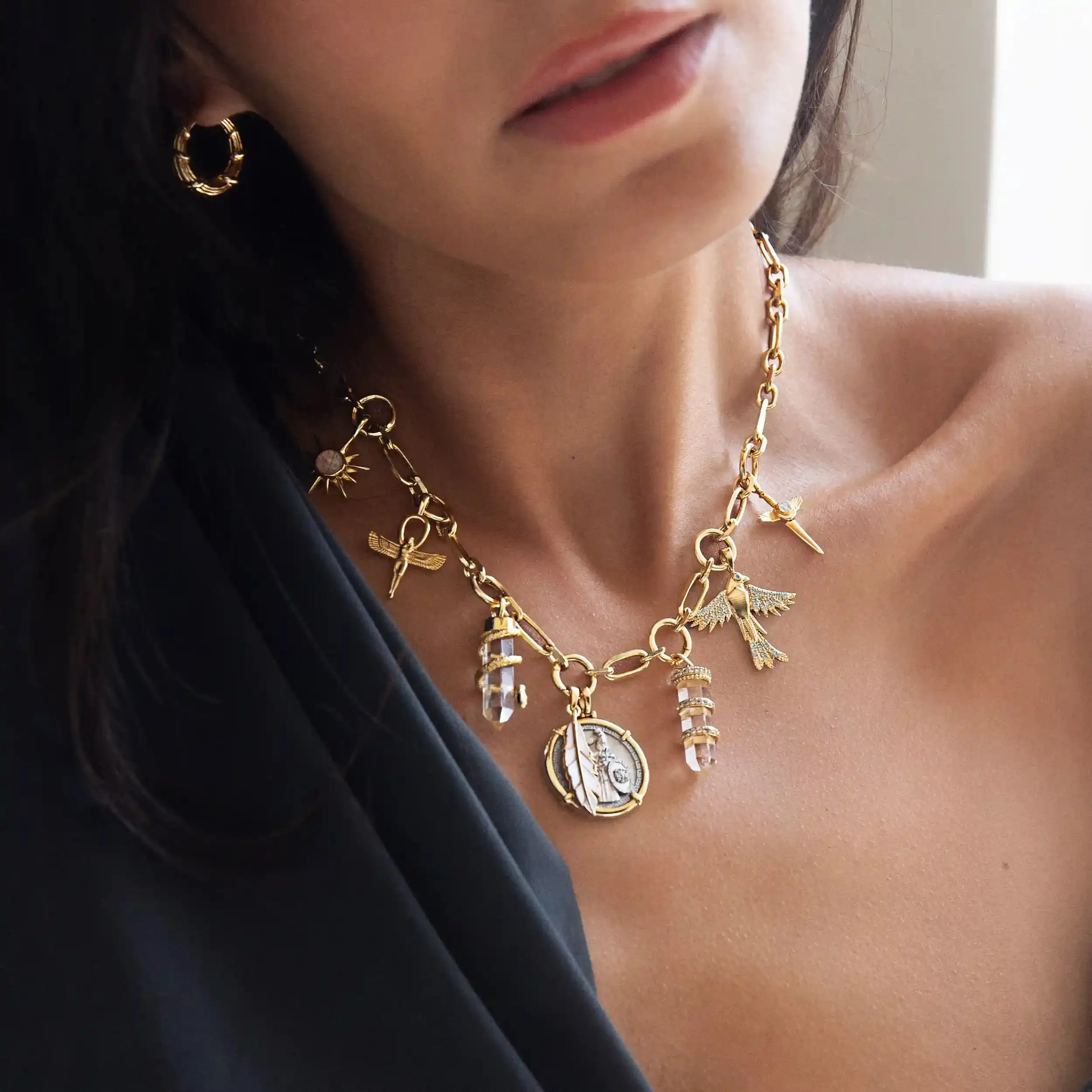 Athena Statement Charm Necklace