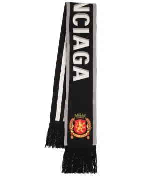 Balenciaga   Adidas logo wool blend scarf 