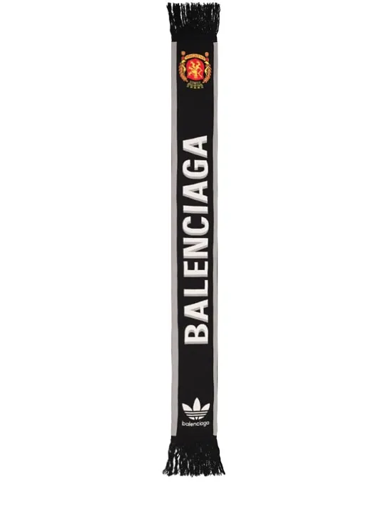 Balenciaga   Adidas logo wool blend scarf 