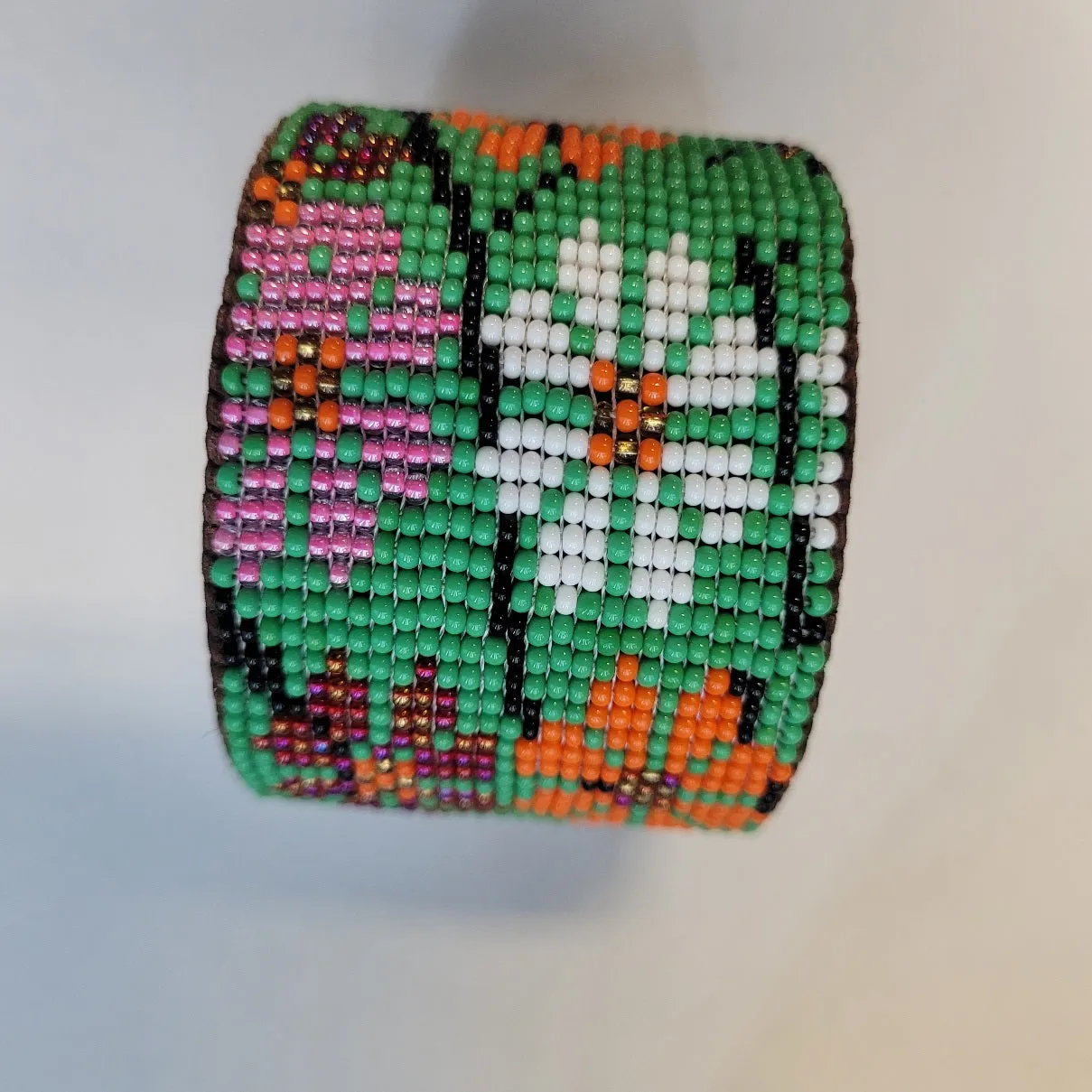 Beaded Floral Cuff Bracelet