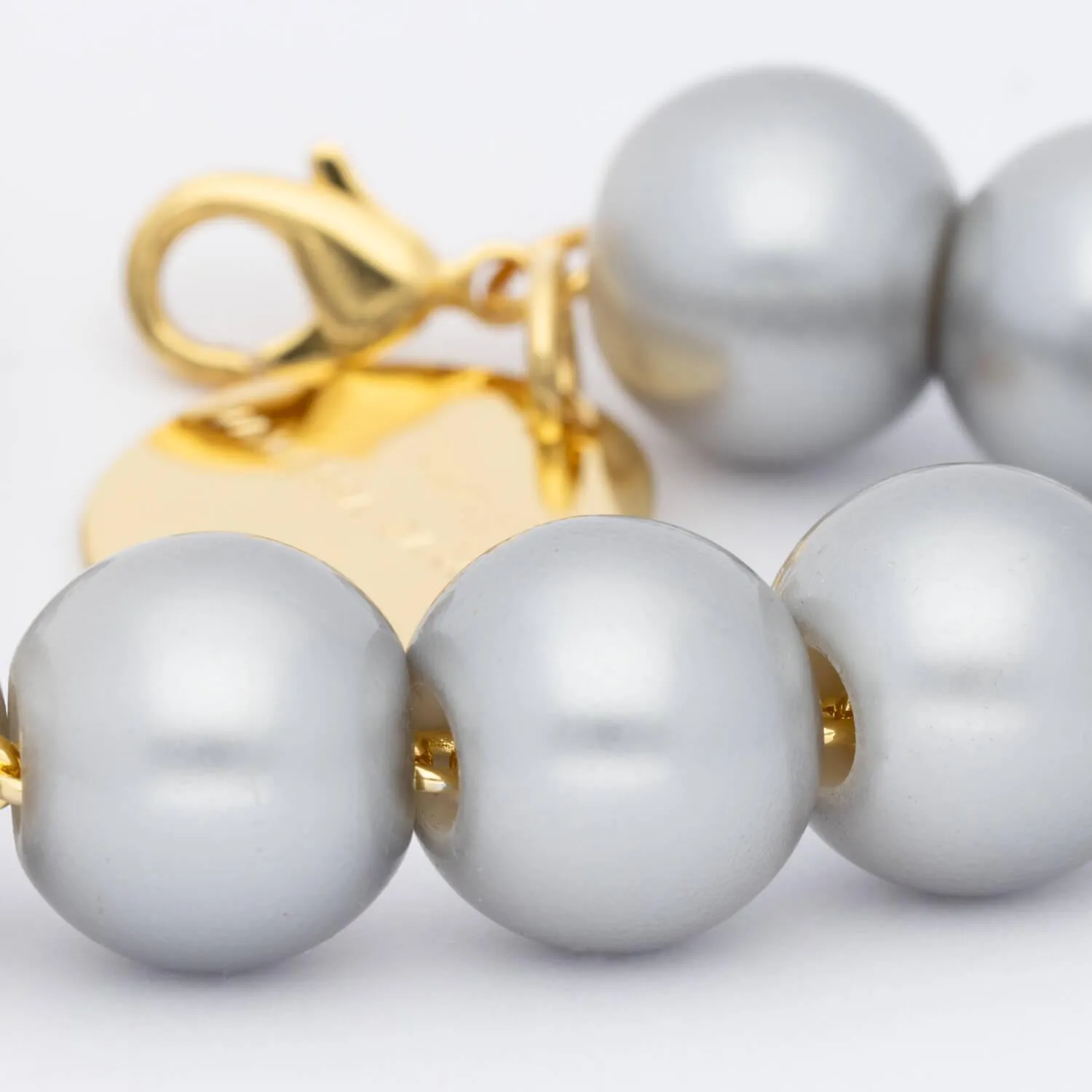 Beads Bracelet Grey Pearl