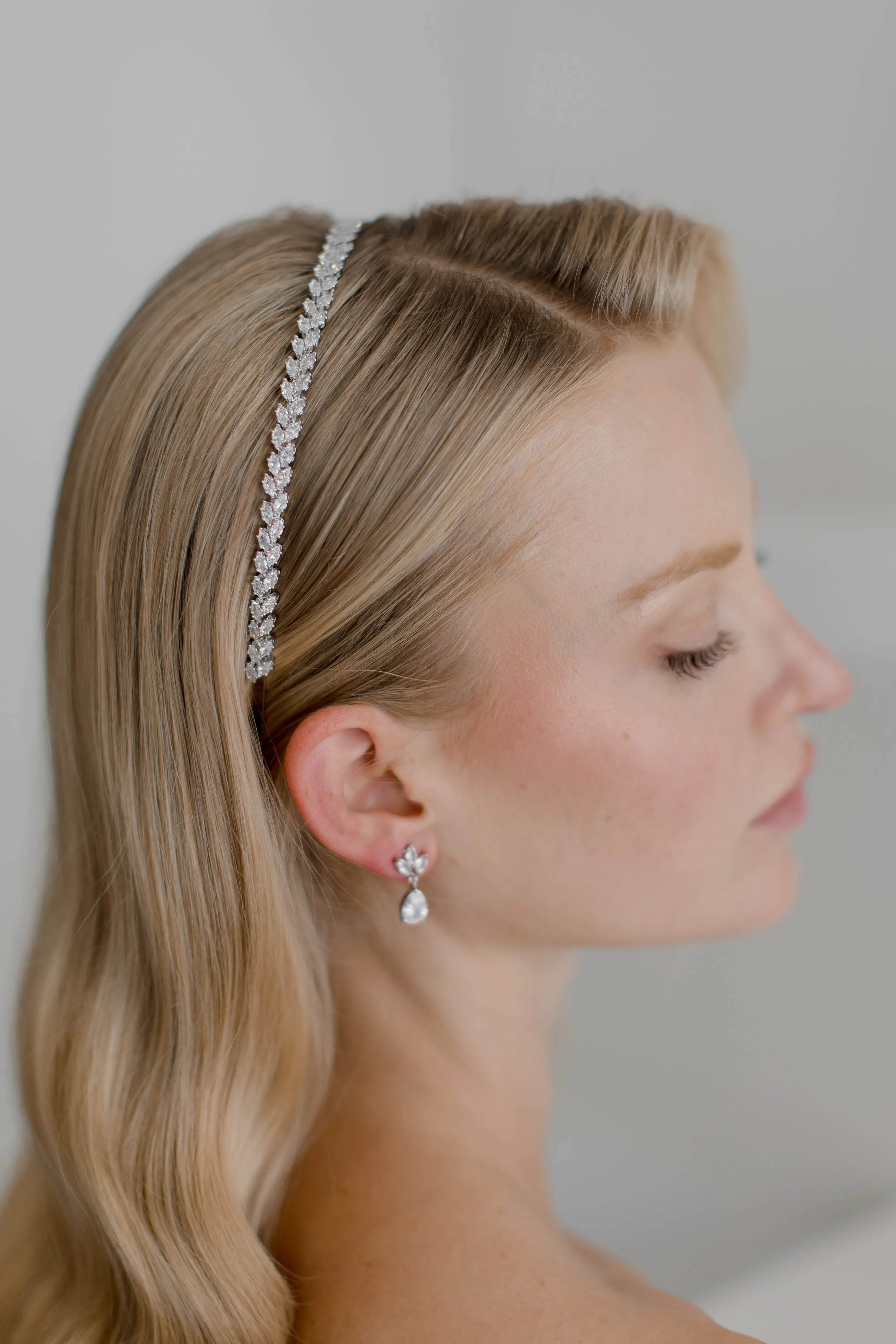 Bella Single - Single Row Marquise Crystal Bridal Headband