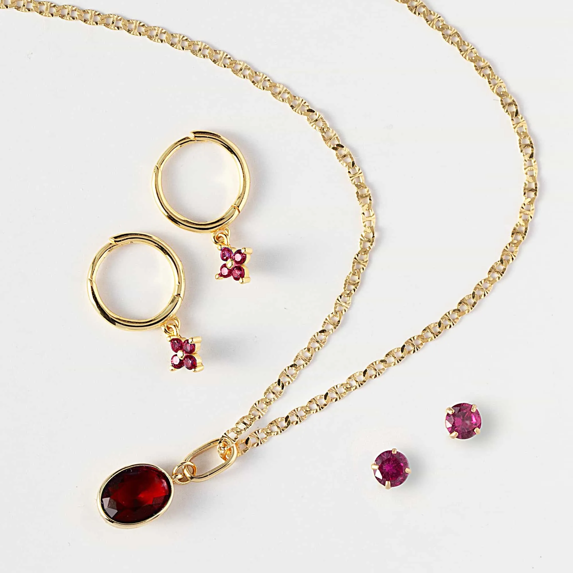 Birthstone Tiny Studs Ruby