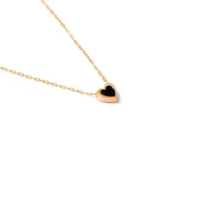 Black Heart Enamel Necklace