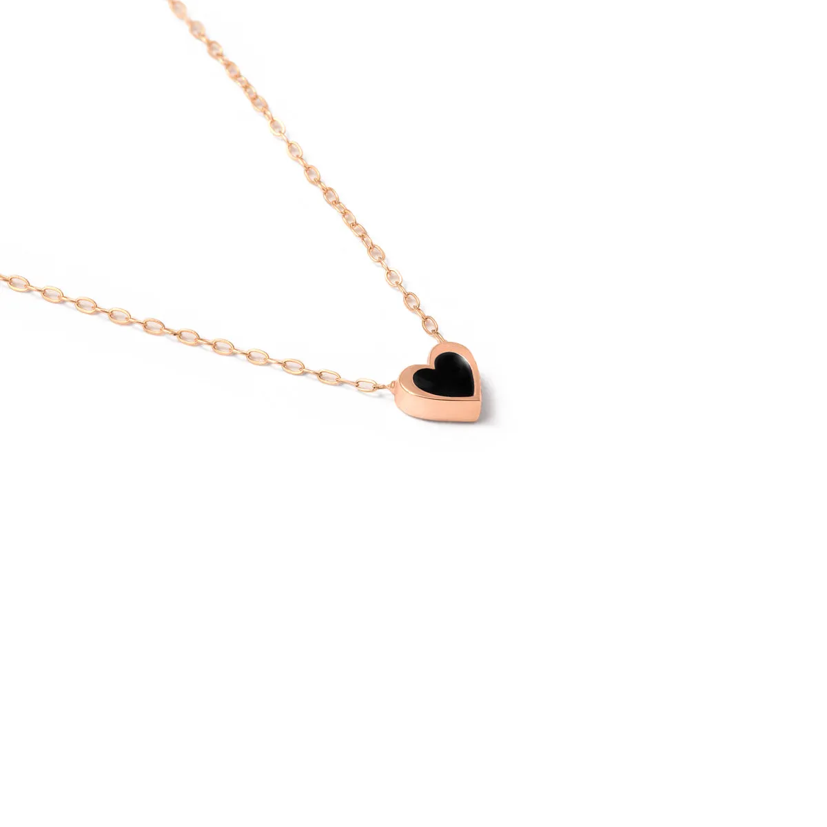 Black Heart Enamel Necklace
