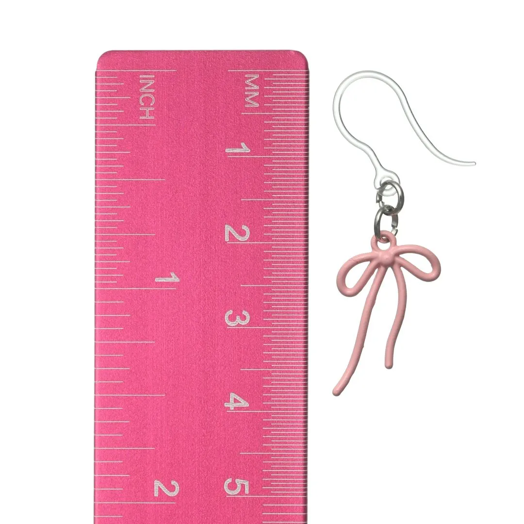Bow Dangles Hypoallergenic Earrings for Sensitive Ears Made with Plastic Posts