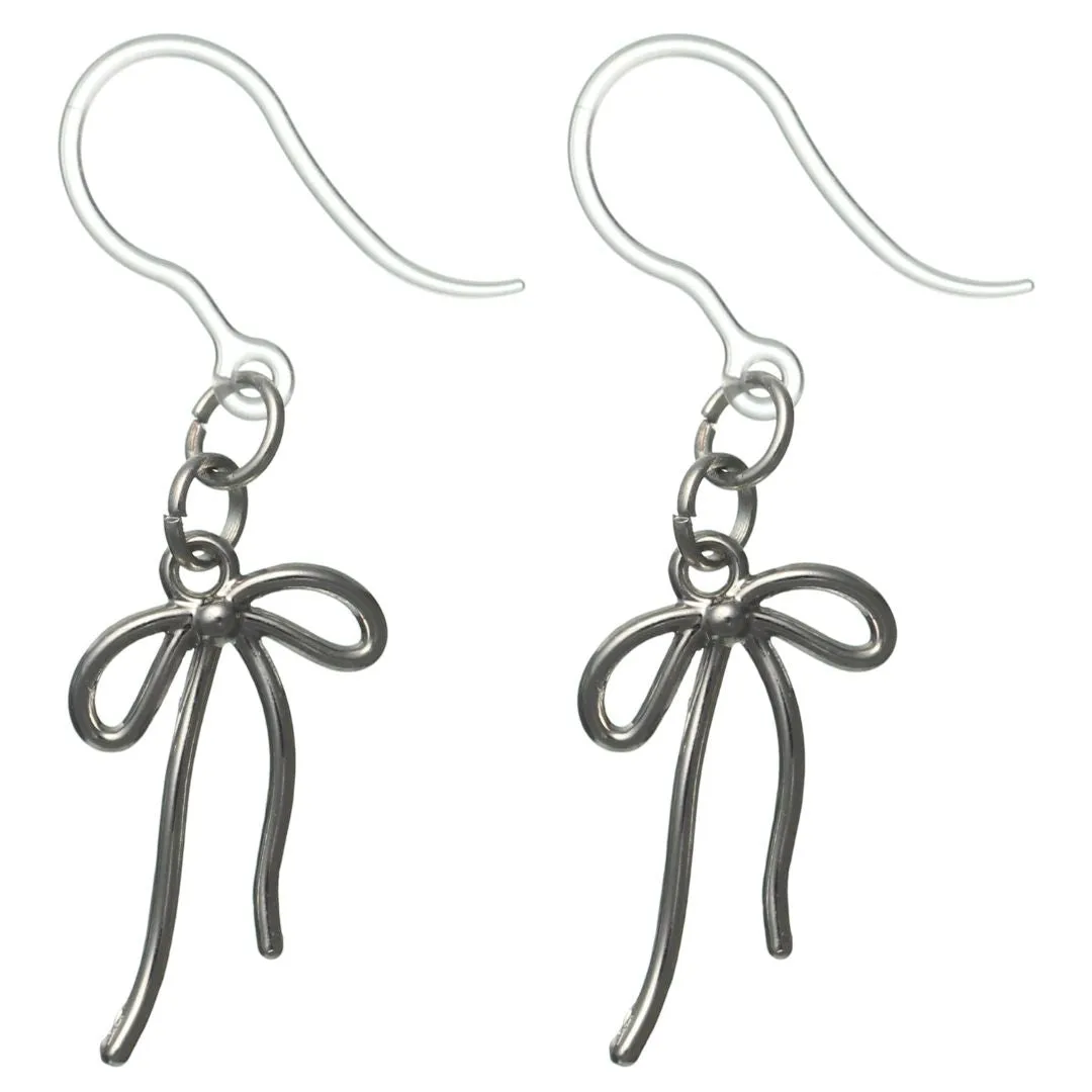 Bow Dangles Hypoallergenic Earrings for Sensitive Ears Made with Plastic Posts