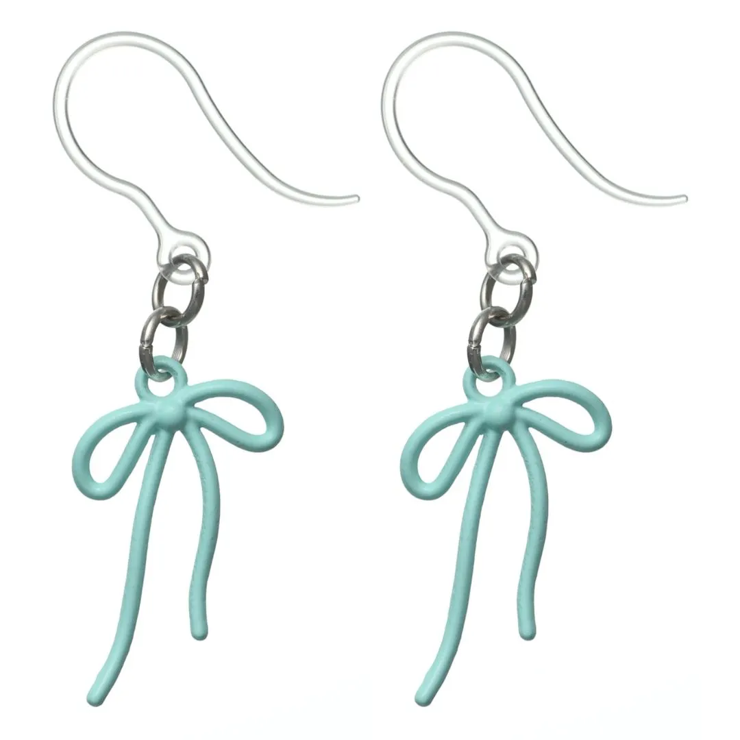 Bow Dangles Hypoallergenic Earrings for Sensitive Ears Made with Plastic Posts