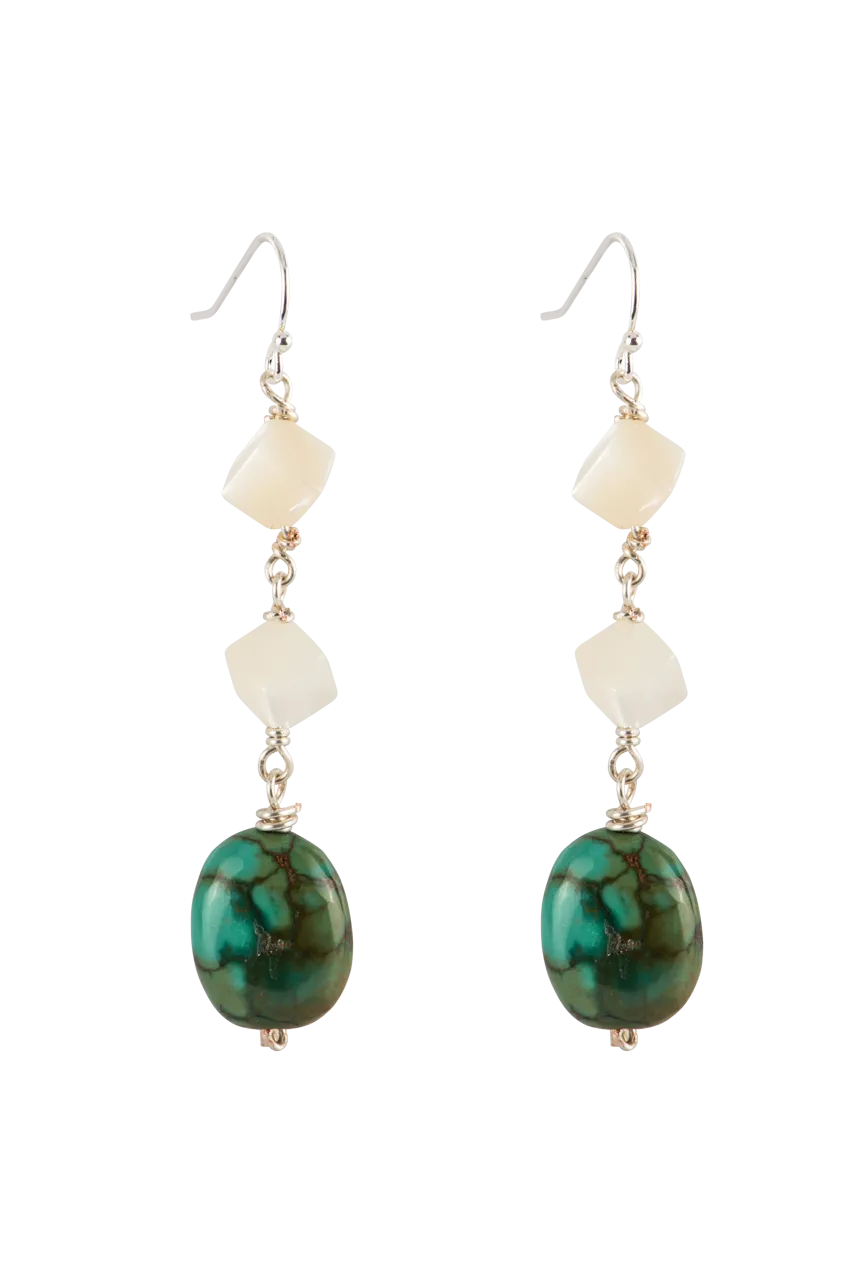 Breathe Deep Turquoise Drop Earrings