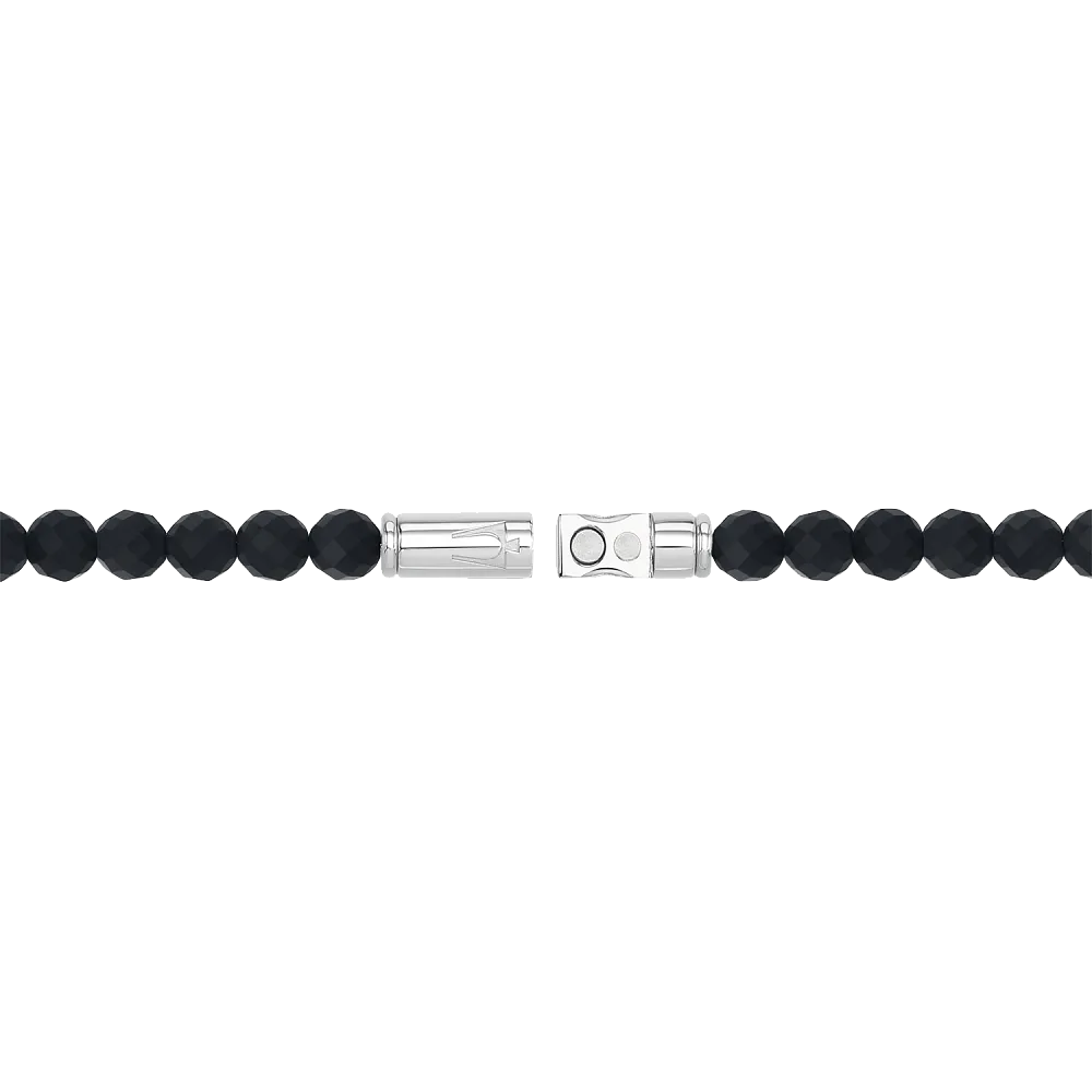 Bulova Marc Anthony Collection Sterling Silver and Onyx Bracelet