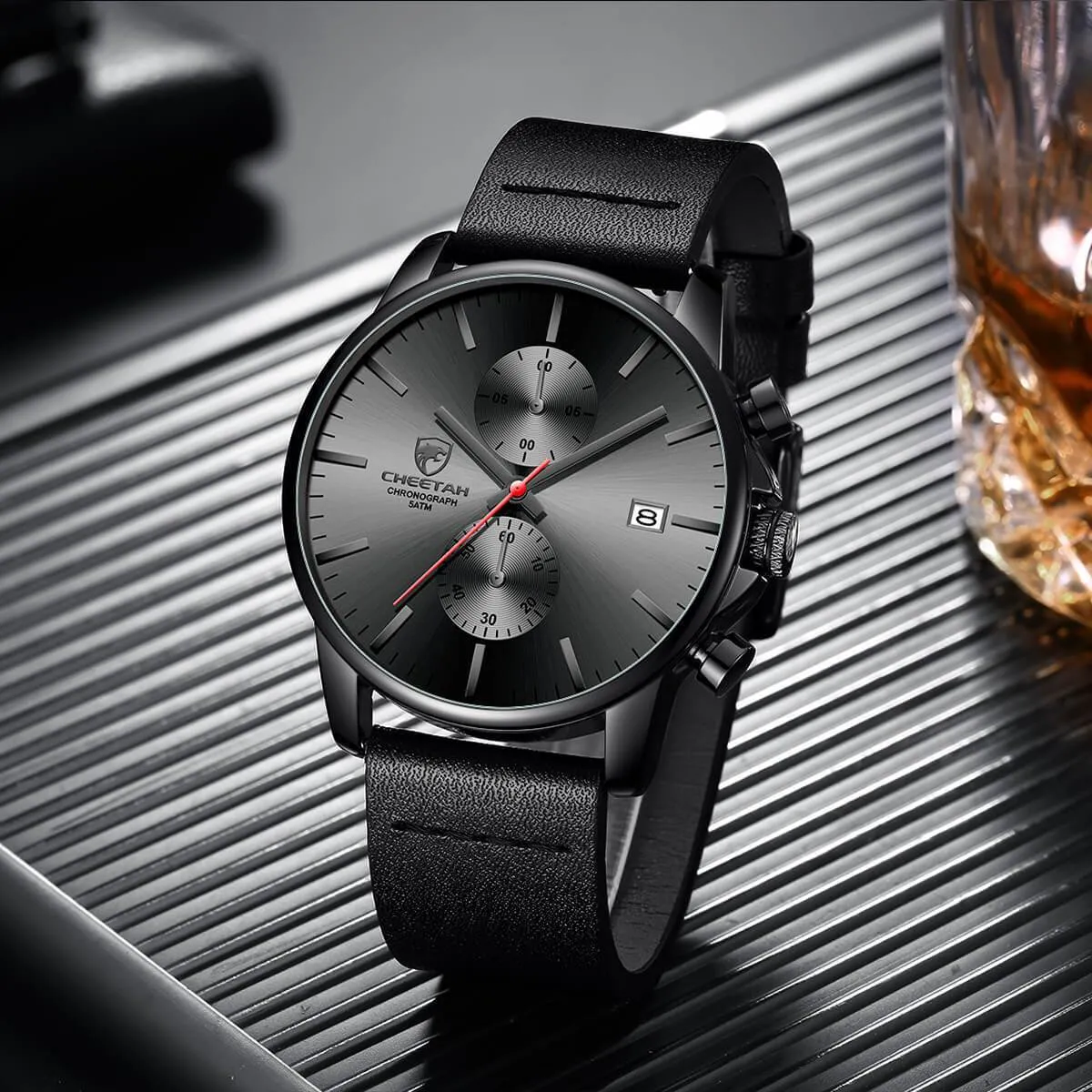 CHEETAH CH1604 ARISTO Y2 - Men's Black Leather Chronograph Watch