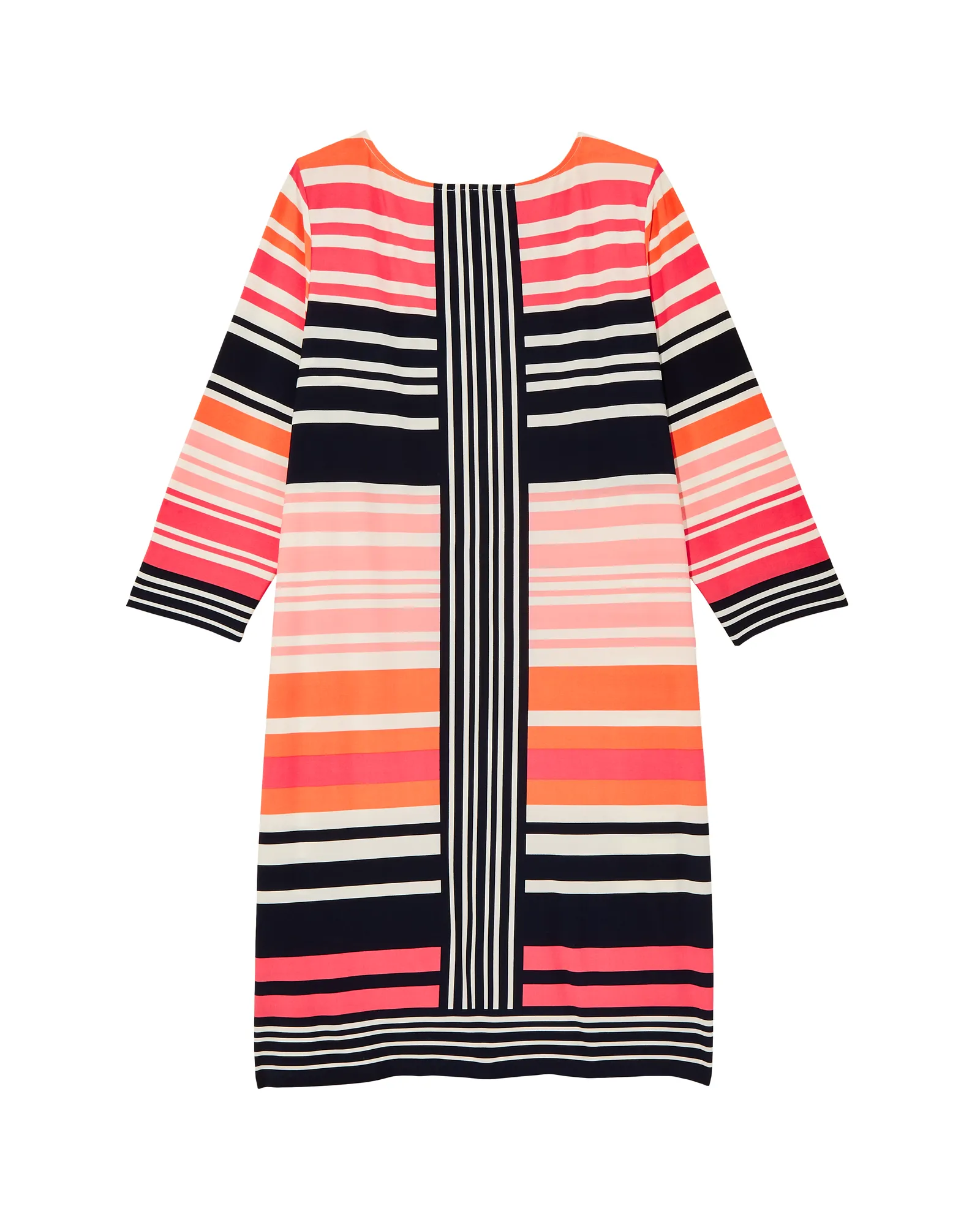 Clover 3/4 Sleeve Shift Dress | Coral / Navy
