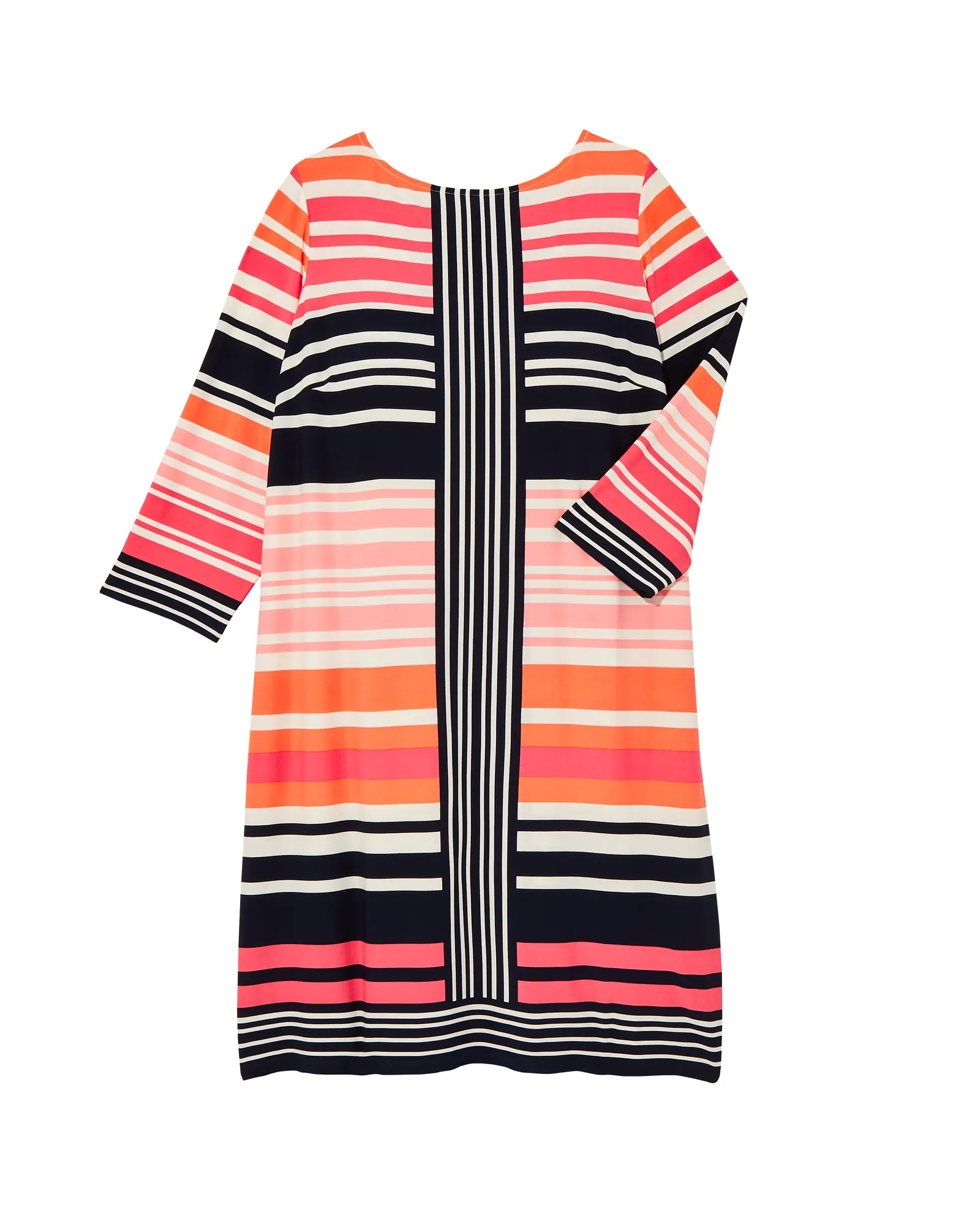 Clover 3/4 Sleeve Shift Dress | Coral / Navy