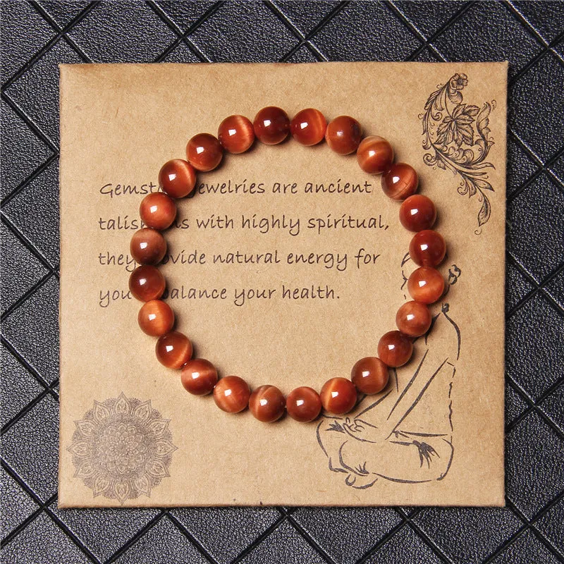 Collection Of 8mm Semi-precious Stone Blue Tiger Stone Handmade Jewelry Couple Bracelet