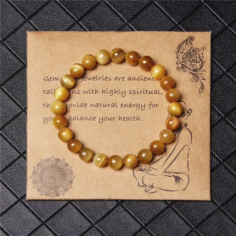 Collection Of 8mm Semi-precious Stone Blue Tiger Stone Handmade Jewelry Couple Bracelet