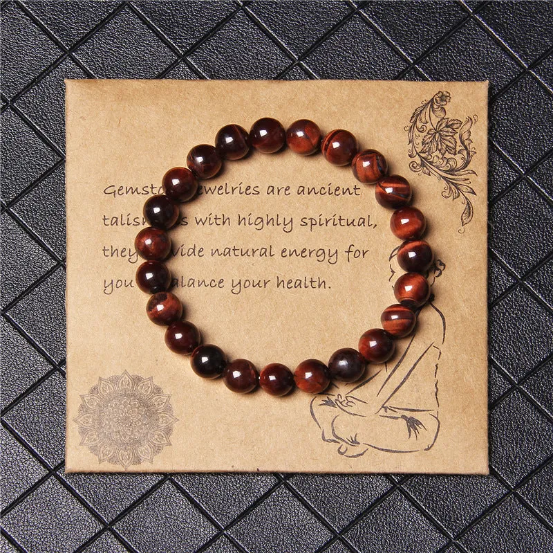 Collection Of 8mm Semi-precious Stone Blue Tiger Stone Handmade Jewelry Couple Bracelet