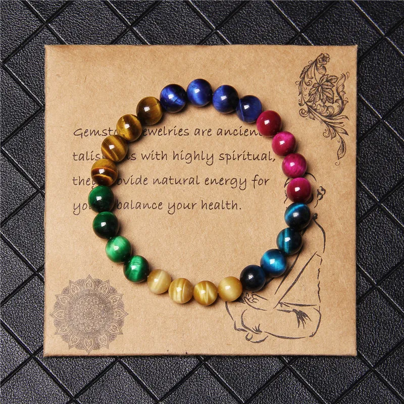 Collection Of 8mm Semi-precious Stone Blue Tiger Stone Handmade Jewelry Couple Bracelet