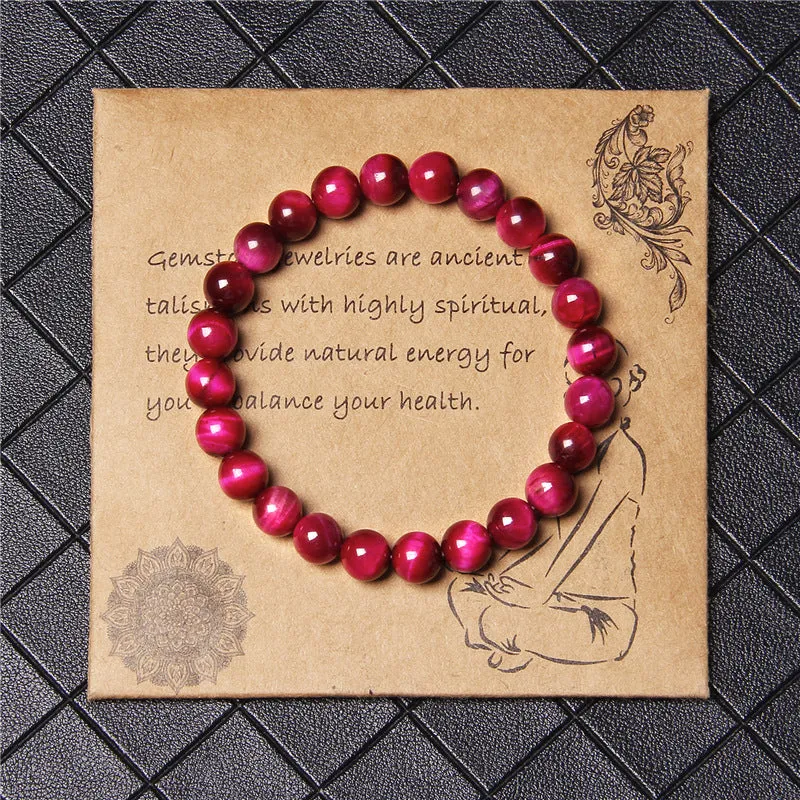 Collection Of 8mm Semi-precious Stone Blue Tiger Stone Handmade Jewelry Couple Bracelet
