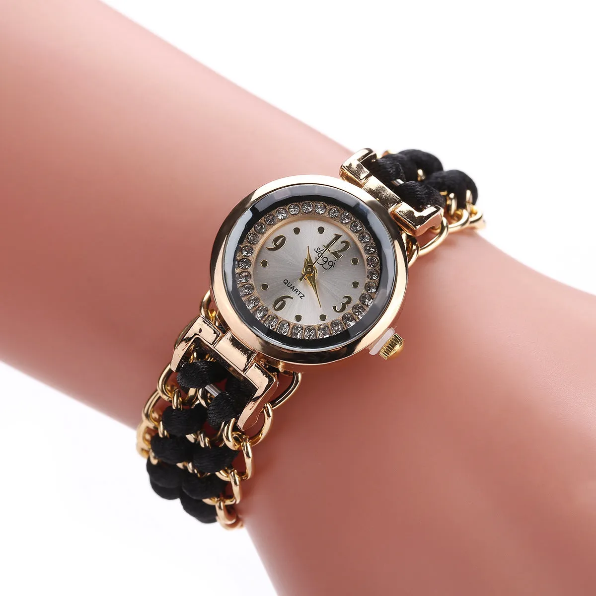 Creative Watch Women's Braided Telescopic Rope Bracelet Bangle Watch
