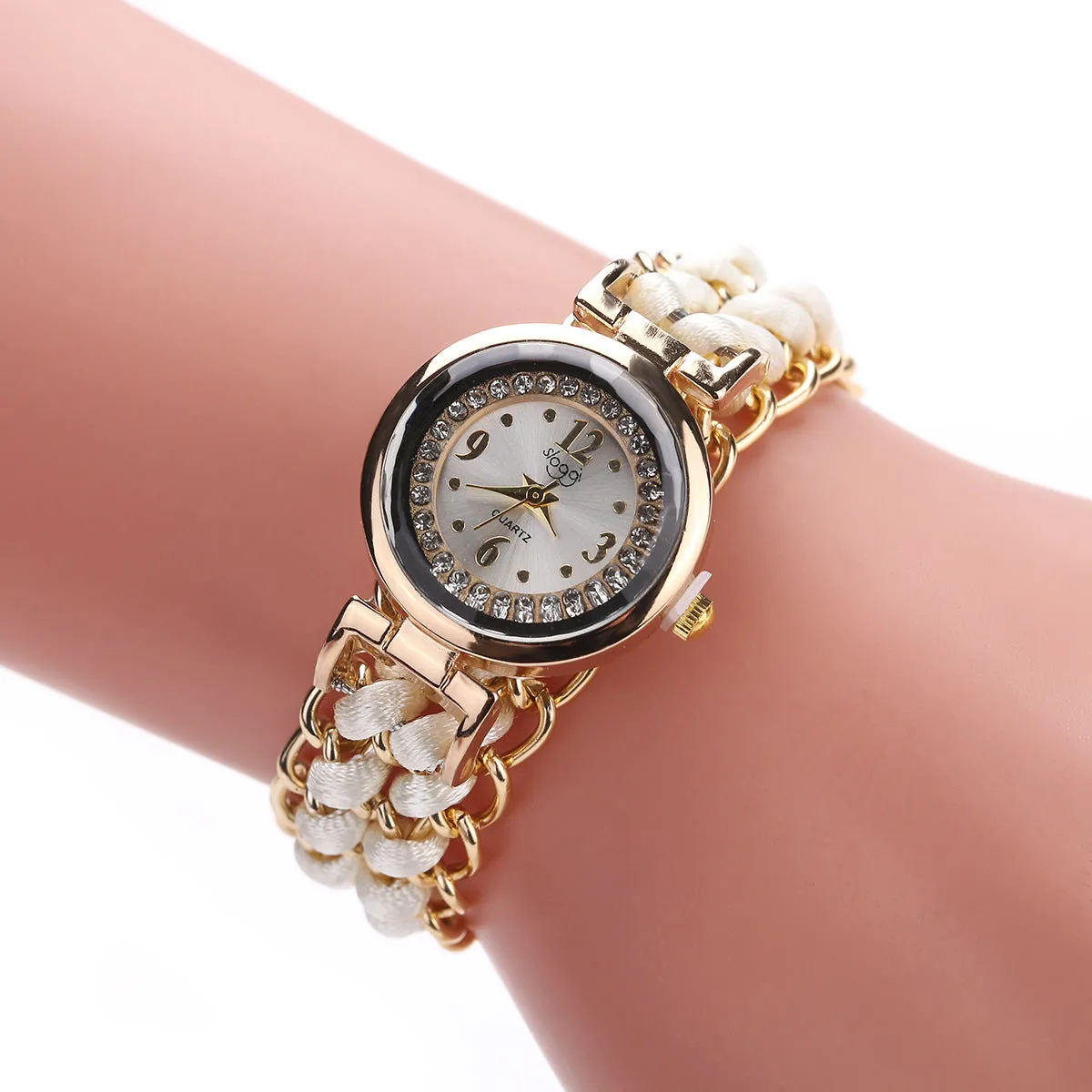 Creative Watch Women's Braided Telescopic Rope Bracelet Bangle Watch