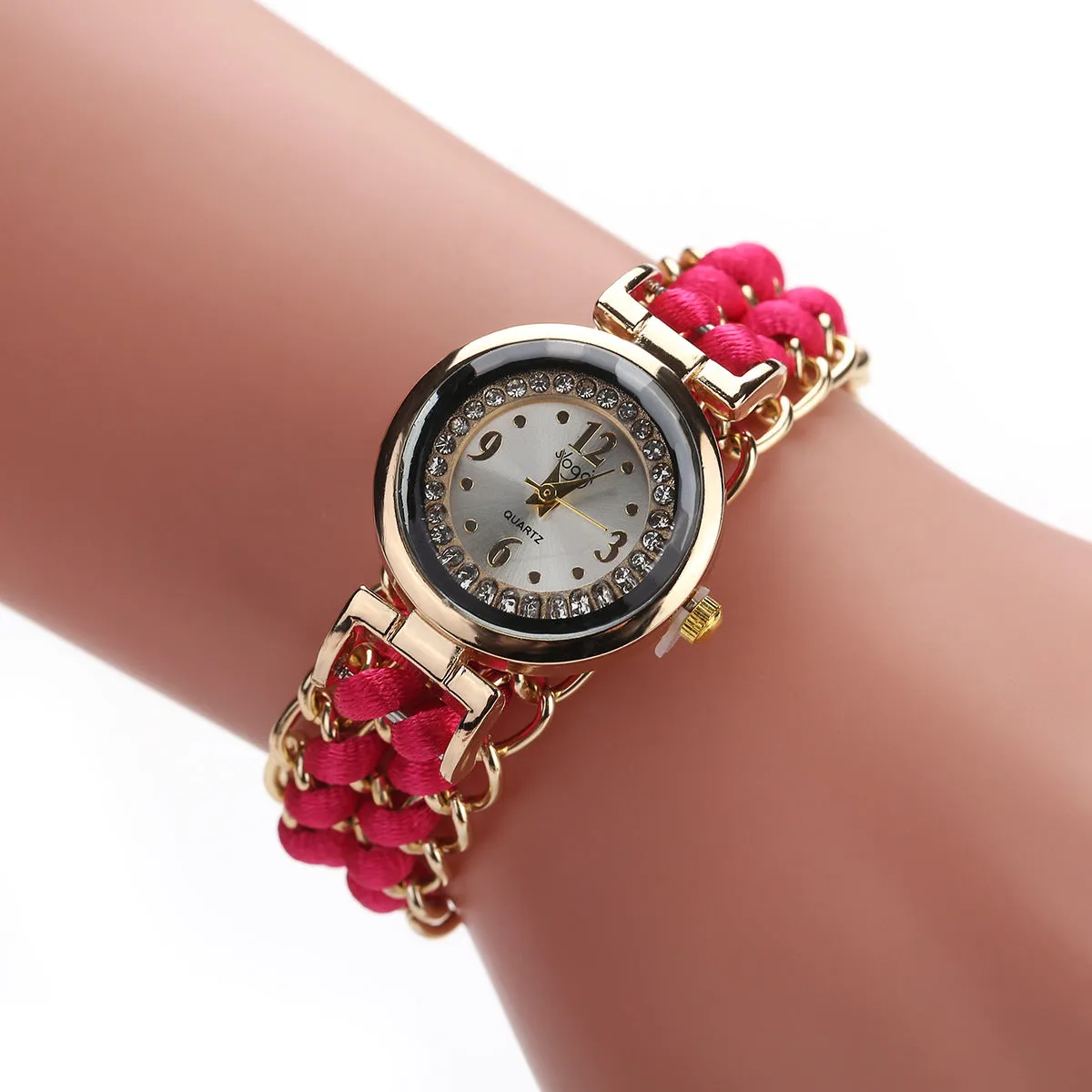 Creative Watch Women's Braided Telescopic Rope Bracelet Bangle Watch