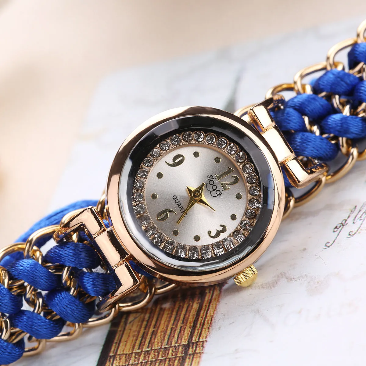 Creative Watch Women's Braided Telescopic Rope Bracelet Bangle Watch